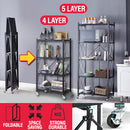 idrop 4 LAYER / 5 LAYER Foldable Portable Space Saving Kitchen Storage Shelf Rack