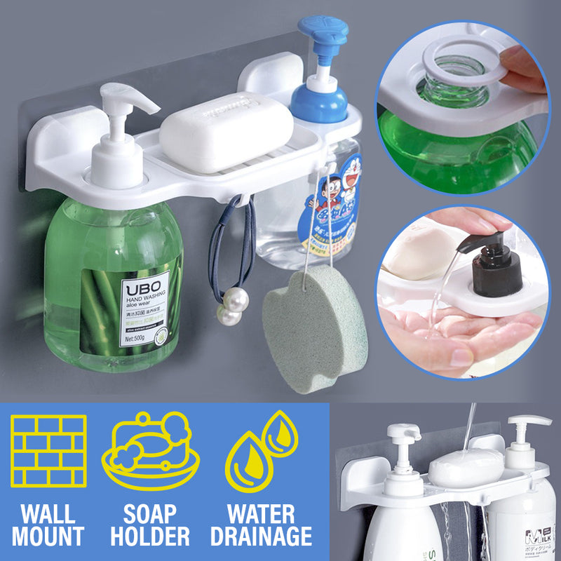 idrop Wall Mounted Shampoo Soap Bottle and Hand Soap Holder