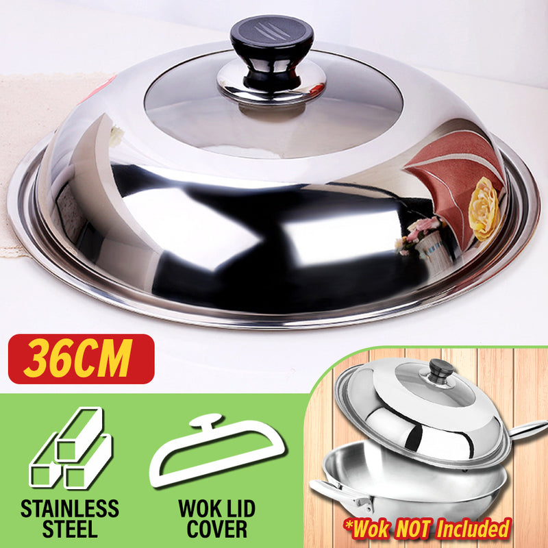 idrop 36CM Stainless Steel Cooking Wok Lid Cover