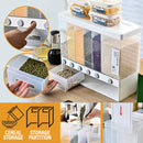 idrop [ 6 Compartment ] Cereal & Grain Food Storage Partitioned Container Dispenser