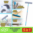 idrop [ 5 IN 1 ] Multifunction Interchanging Multiuse Household Cleaning Kit Set [ Broom / Sweeper / Duster Broom / Duster Board / Hanger Rod ]