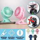 idrop Mini Portable Rechargeable Battery & USB Powered Clip Fan