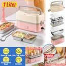 idrop [ 1L ] Electric Lunchbox with Stainless Steel SUS304 Container 300W with FREE Sppon & Chopsticks / Kotak Memasak Elektric / 1L不锈钢电热饭盒(蒸煮饭盒)(304)(300W)(内置勺筷
