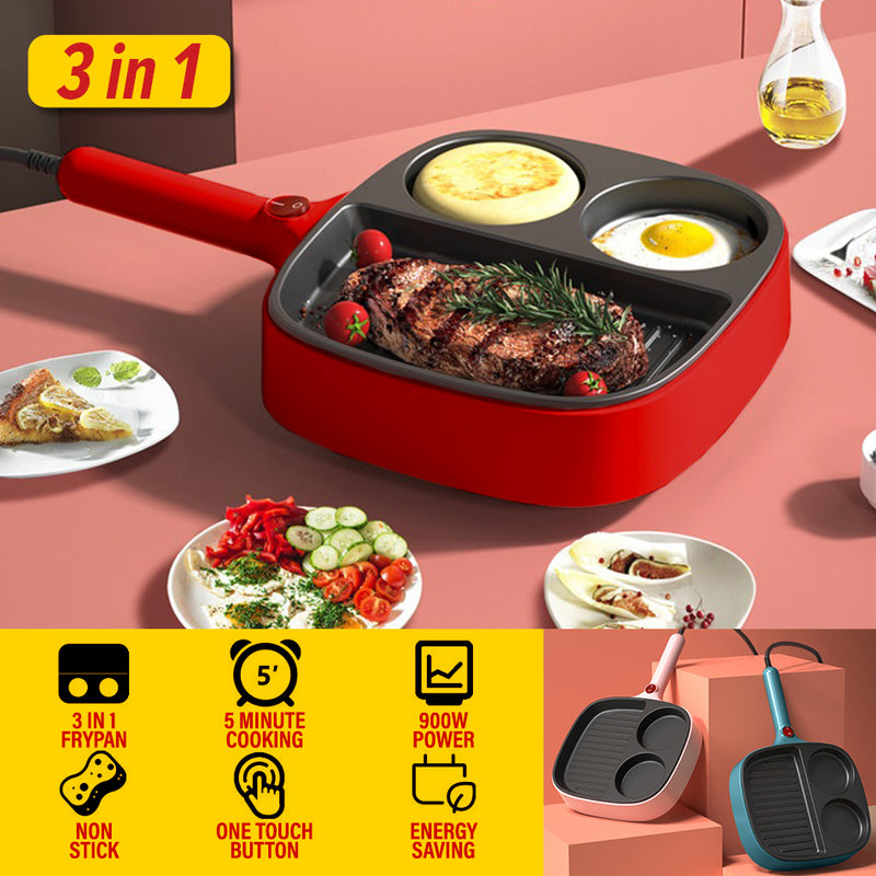 idrop [ 3 IN 1 ] 900W Multifunctional Breakfast Electric Cooking Egg Omelette Steak Pan / Kuali Goreng Elektrik / 鸡蛋牛排电煎锅迷你多功能早餐机