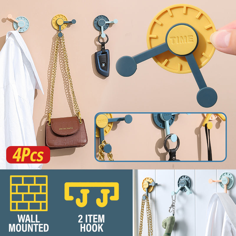 idrop 4pcs Wall Mounted Clock Design Item Hanging Storage Hook
