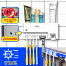 idrop Wall Mounted Toothbrush Toiletries Storage Rack Shelf with Anti Bacteria Virus UV Disinfectant Sterilization Light