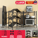 idrop 3 LAYER Foldable Portable Space Saving Kitchen Storage Shelf Rack