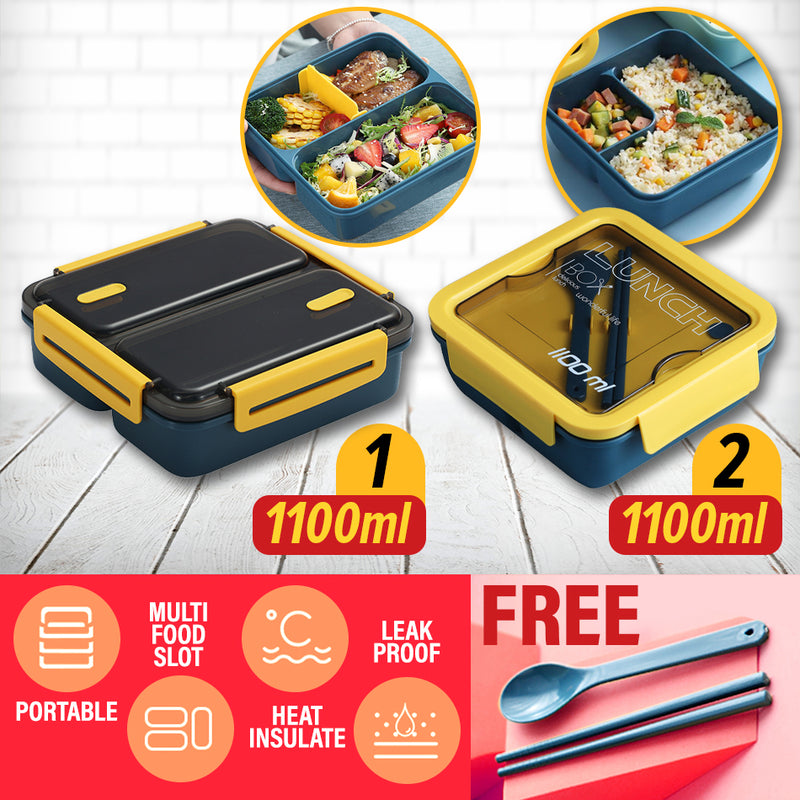 idrop [ 1100ml ] Portable Leakproof Seal Tight Food Storage Eating Lunch Box