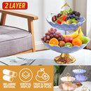 idrop [ 2 LAYER ] Imitation Porcelain Melamine Fruit & Snack Display Plate / Pinggan Paparan Porselin Tiruan Dua Lapis / 双层仿瓷密胺水果盘