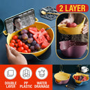 idrop Double Layer Drainage Basket Bowl Fruit Tray Plate / Pinggan Dulang Buah-Buahan / 多功能沥水水果篮(洗菜篮)