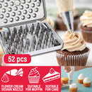 idrop 52PCS Kitchen Bakery Cake Muffin Whip Cream Flower Decorating Mouth Nozzle Tip Set