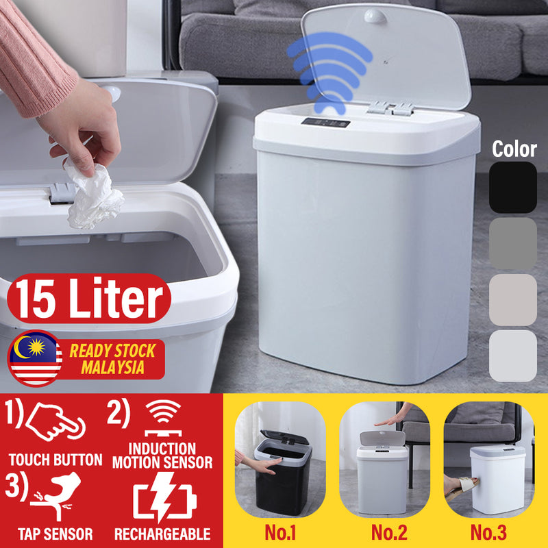 idrop 15L Rechargeable Smart 3D Trash Rubbish Bin with Induction Motion Tap and Touch Sensor