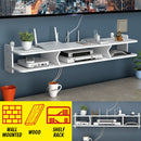 idrop [ 2 LAYER ] Wall Mounted Wall Set-Top Box TV Router and Player Set Storage Shelf Rack