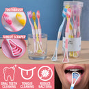 idrop [ 8PCS ] 2 IN 1 Toothbrush + Tongue Scraper / Berus Gigi & Pencuci Lidah / 8支装牙刷 带刮舌器