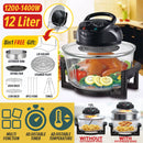 idrop [ 8 IN 1 ] 12 LITER Multifunction Halogen Oven Cooker 1200-1400W / Periuk Ketuhar Halogen Pelbagai Fungsi / 【8合1】12升多功能卤素烤箱灶1200-1400W