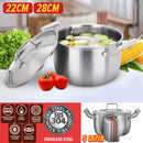 idrop [ 22CM / 28CM ] 5 Layer Stainless Steel SUS304 Soup Pot with Full Steel Lid Cover / Periuk Masak Sup Keluli Tahan Karat / 22CM-28CM五层钢汤锅(钢盖)(304免水蒸多用锅)