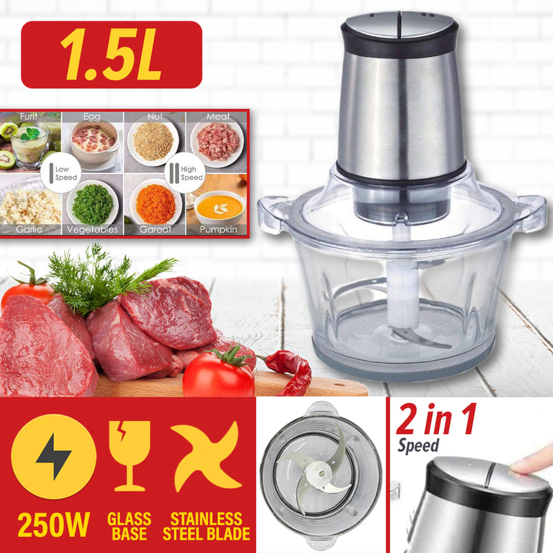 idrop [ 1.5L ] 250W Electric Meat Blender grinder with Glass Body / Mesin Pengisar / 玻璃机身电动绞肉机