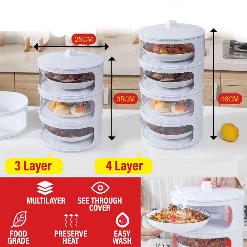 idrop 3 LAYER / 4 LAYER Multilayer Food Dish Storage Rack Protective Cover