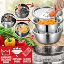 idrop [ 3 IN 1 ] 28CM Multifunction Kitchen Washing Rinsing Slicing Grating Bowl Set