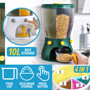 idrop [ 10L ] 4 IN 1 Multifunction Dried Food Rice Grain Compartment Storage Food Dispenser