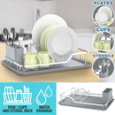 idrop Kitshen Storage Rack Drainer Shelf for Plates Dishes Cups and Utensils / Rak Pinggan Mangkuk Cawan dan Perkakas / 铝碗碟架(银色