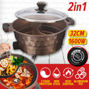 idrop [ 2 IN 1 ] 32CM Multipurpose Electric Cooking Pan hotpot steamboat [ Diamond Series ]