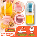 idrop [ 150ml ] Glass Oil Seasoning Bottle Dispenser with Silicone Rubber Bristle Brush