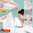 idrop [ 20pcs ] Disposable Compressed Face Towel Water Absorbent Travel Compact Bath Towel / Tuala Tisu Lap Pakai Buang Serap Air / (20P/PACK)24*30CM韩版一次性压缩洗脸面巾(1包20粒)(依依相恋)