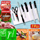 idrop [ 7PCS ] Kitchen Cooking Knives Set With Chopping Board / Set Pisau Dapur Memasak Dengan Papan Pemotong / 带砧板的厨房烹饪刀