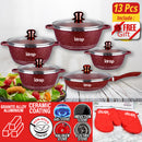 idrop [ 13PCS ]  Ceramic Granite Alloy Non Stick Coating Kitchen Cooking Deep Fry Pan Pot Casserole Set  / Set Periuk Memasak [ Include FREE Gift ]