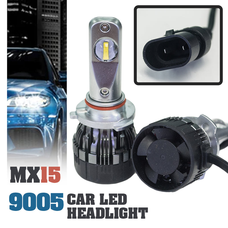 1 set MX15 9005 Car LED Headlight Driving Light Bulbs Hi/Lo Beam White 6000K