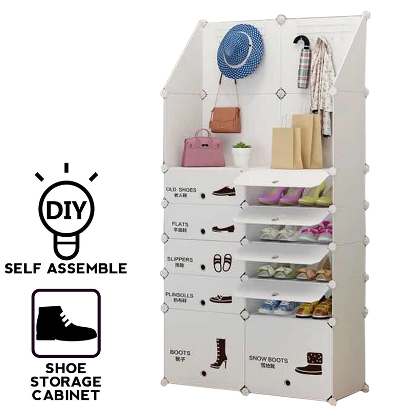 idrop Self Assemble Multi Storage Shoe Compartment Cabinet