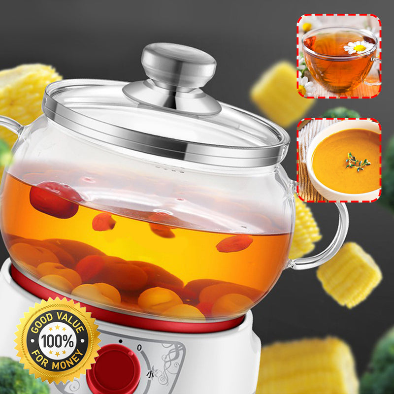 idrop 1.5L Multifunction Electric Steam Glass Tea Pot / Cooker