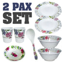 idrop Floral Pattern Kitchen Dining Tableware Set 4 [ 8 Pcs / 16 Pcs ]