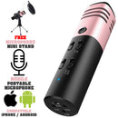 idrop DLK38001 Mobile Portable karaoke Singing Microphone + Mic Holder Stand