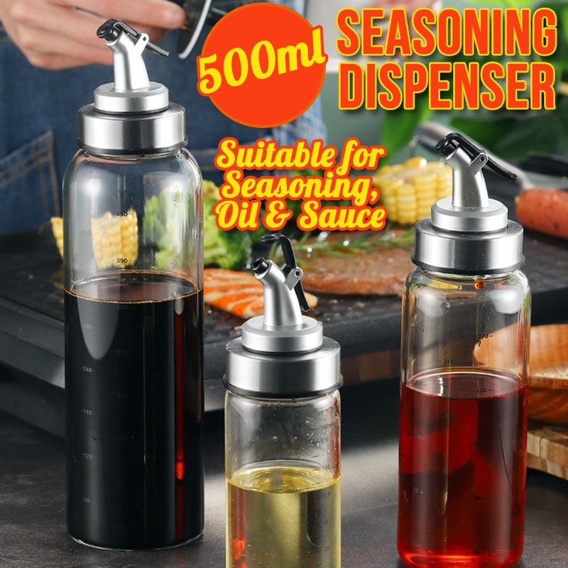 idrop 500ml Oil & Seasoning Sauce Glass Bottle Dispenser [ 1pc ]