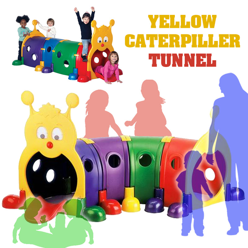 idrop PLAYGROUND - Children Yellow Caterpillar Tunnel ( 4 Sections )