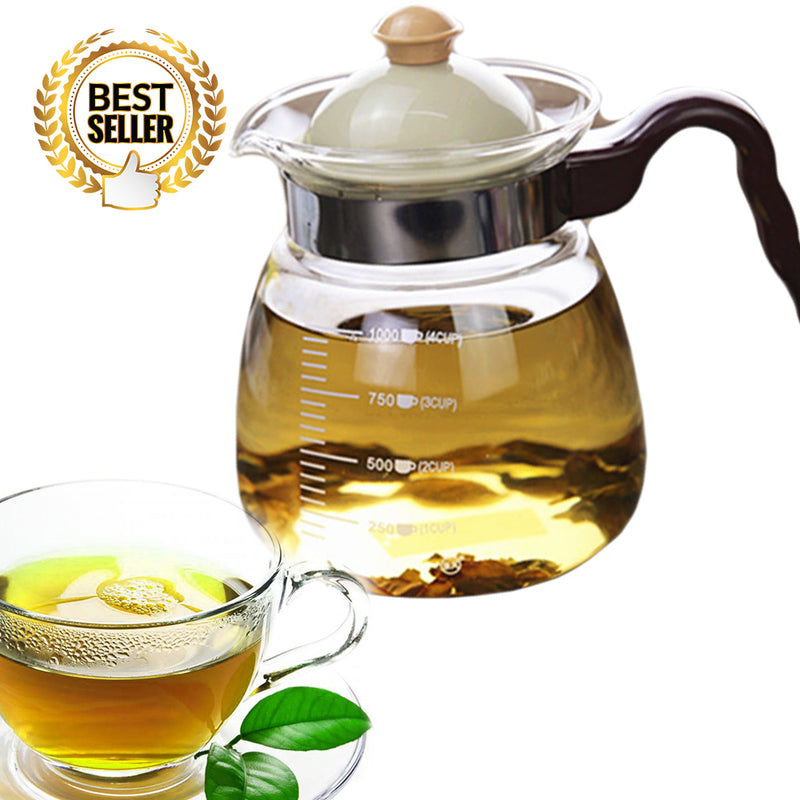 idrop 1 Liter - Drinking Glass Tea Pot