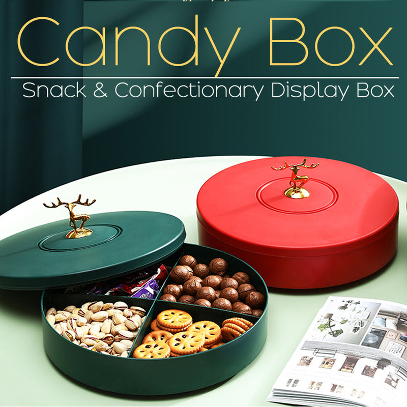 idrop [ CHINESE NEW YEAR ] 27CM  Candy Box for Snack Confectionary Display Storage - Rotating Container [ 4-Slot ]