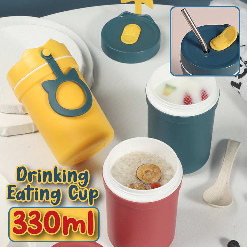 idrop 330ml Portable Eating Drinking Cup + Spoon