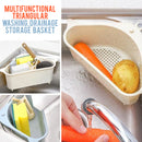 idrop Triangular Multifunctional Kitchen Sink Mount Washing Drainage Storage Basket