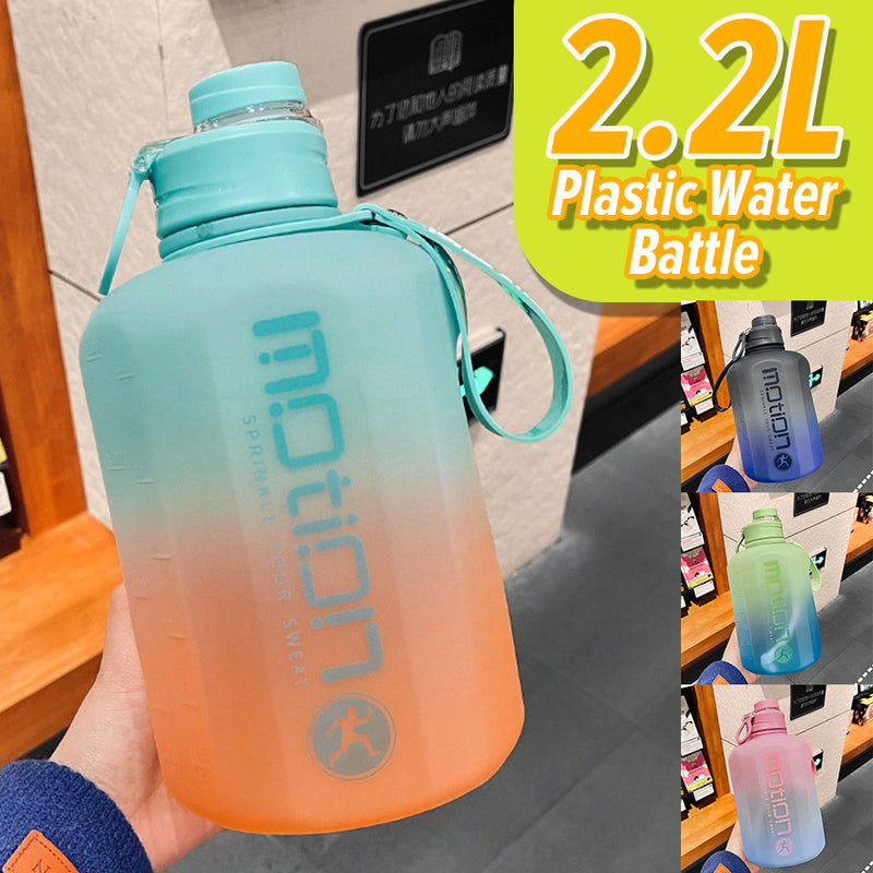 idrop [ 2200ml ] Gradient Color Plastic Drinking Water Bottle / Botol Plastik Warna Warni / 2200ML渐变色塑料水壶 [ FREE Decorative Sticker Patches ]