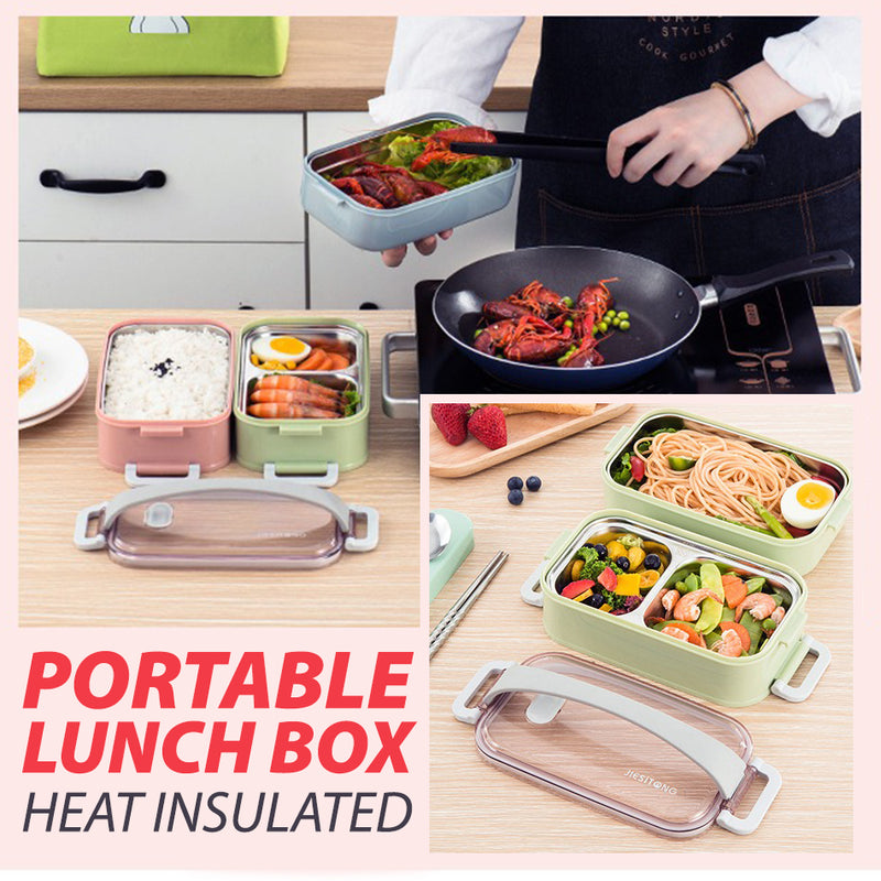 idrop [ 1200ml 2 LAYER / 1800ml 3 LAYER ] Heat Insulated Portable Lunchbox / Bekas Makanan Mudah Alih / 二&三层长方形U形扣饭盒