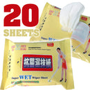 idrop 20 Pcs Super Wet Wiper Disposable Wet Tissue for Mop Wiper Use / Tisu Basah Pakai Buang Untuk Mop / (家易洁)20片装抗菌湿抹纸