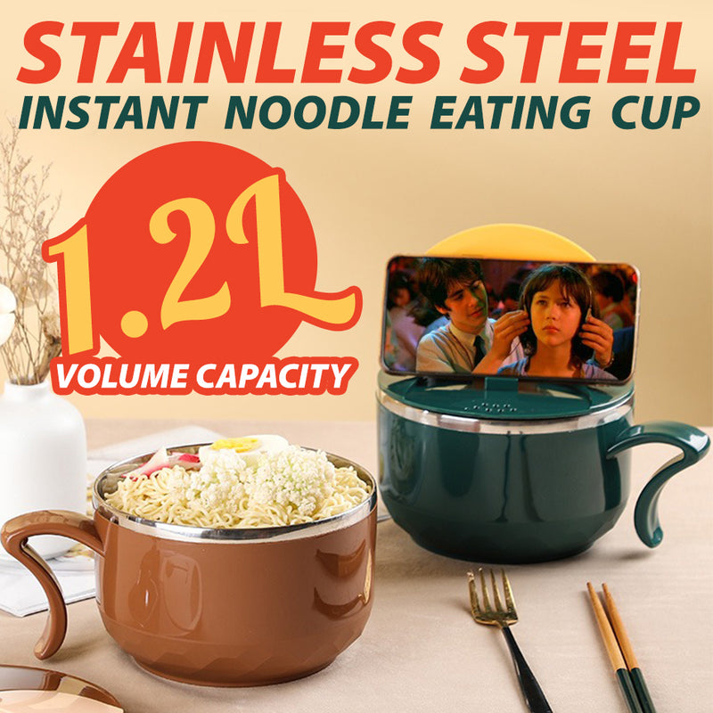 idrop [ 1200ml ] Stainless Steel SUS304 Instant Noodle Cup / Cawan Makan Mi Segera / 幻想猫泡面杯
