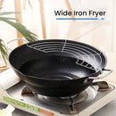 idrop [ 28CM ] Japanese Style Wide Iron Deep Frying Pan with Draining Rack / Kuali Memasak / 日式宽铁煎锅带沥水架