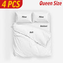idrop [ QUEEN SIZE ] Hotel Disposable Bed Sheet Quilt Pillow Case Cover / Cadar Katil Selimut & Bantal Pakai Buang / 旅行双人四件套床套套装(七厦 港湾QIXIAGANWAN)
