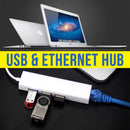 idrop 1 Port USB Ethernet Cable & 3 USB 2.0 Port Cable Hub