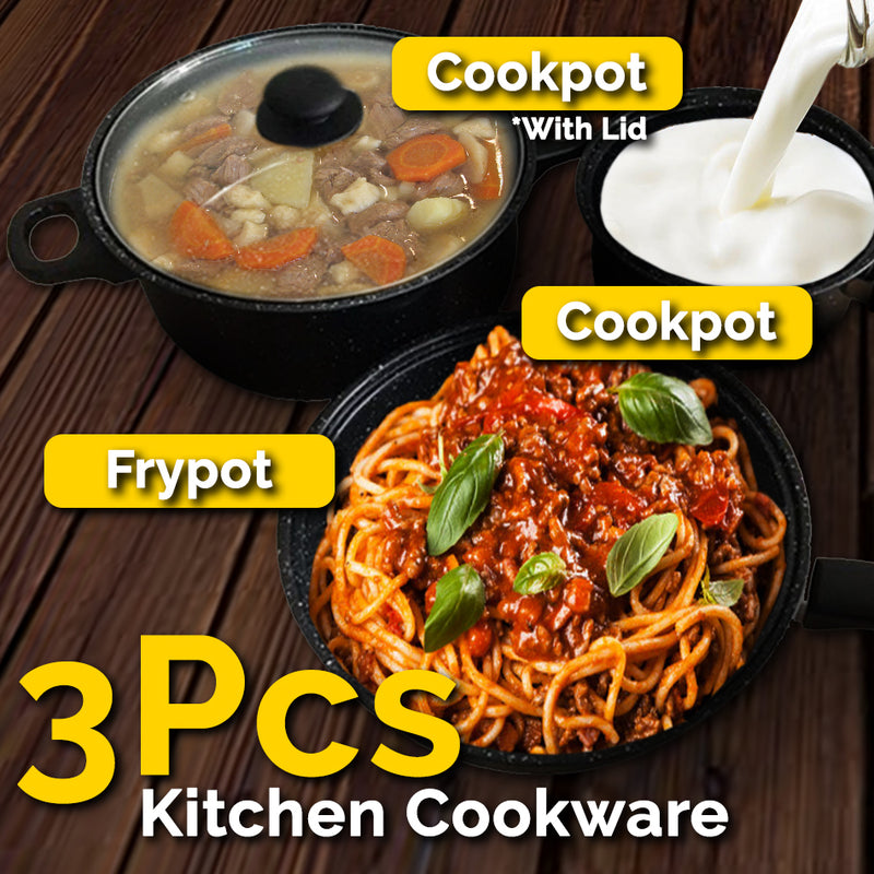 idrop 3PCS Kitchen Cooking Pot and Frypan