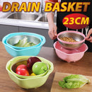 idrop [ 23CM ] Double Layer 360° Rotating Stainless Steel Drain Basket / Mangkuk Basuh Sayur / 360度旋转篮